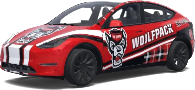 NC State (NC State.) – Tesla Model Y Wrap