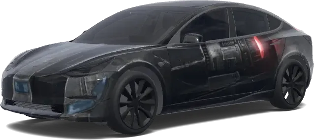 Nave Estelar Star Wars (Star Wars space ship. Colors: black.) – wrap para Tesla Model 3