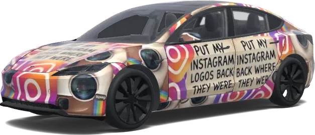 Instagram Logos (put mu instagram logos back where they were.) – Tesla Model 3 Wrap