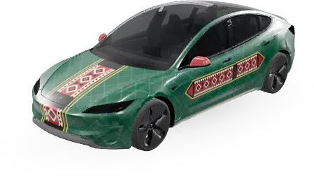 Patrimoine saoudien (Saudi Heritage) – covering Tesla Model 3