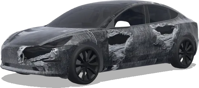 black and grey denim tears – Tesla Model 3 wrap