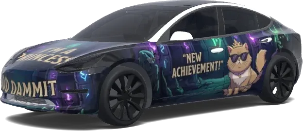 Dungeon Crawler Carl, Princess Donut Quotes. – Tesla Model 3 wrap