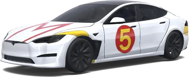 Nummer 5 rote Kreis-Folierung – Tesla Model S Wrap