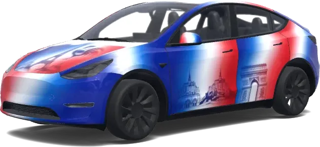 Wrap tricolore France – covering Tesla Model Y