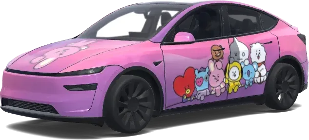 Pink Purple Bunny – Tesla Model Y wrap