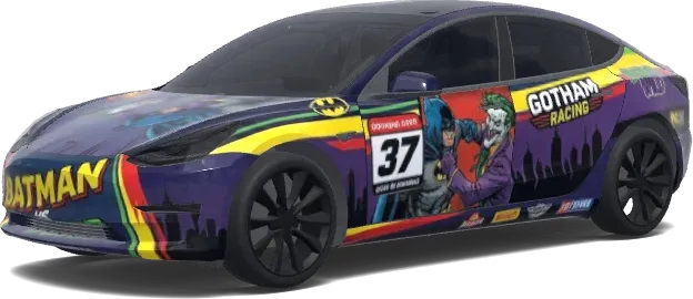 Batman Joker Kampf (Batman y joker peleando , coche de carreras.) – Tesla Model 3 Wrap