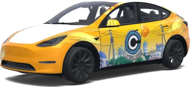Trunks de Dragon Ball – wrap para Tesla Model Y