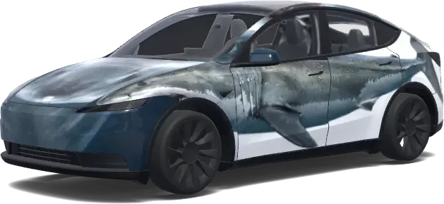 Weißer Hai Realistisch – Tesla Model Y Wrap