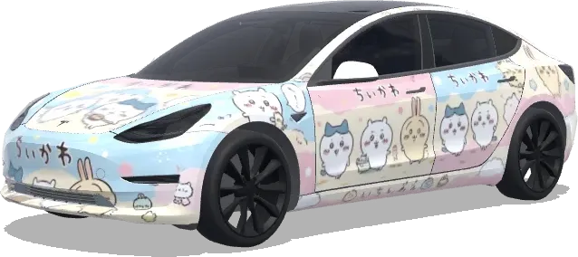 Please create a design for Chikawa.. – Tesla Model 3 wrap