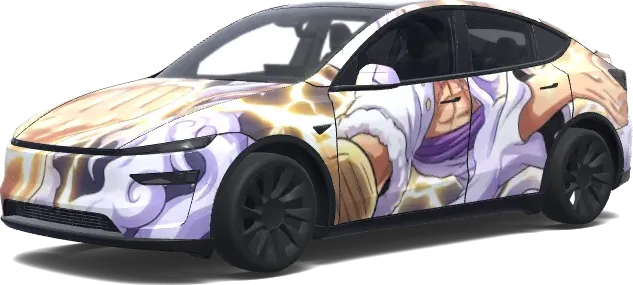 White Gear 5 Luffy – Tesla Model Y wrap