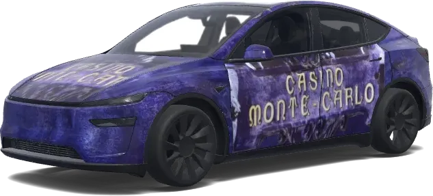 Purple Casino Monte-Carlo – covering Tesla Model Y