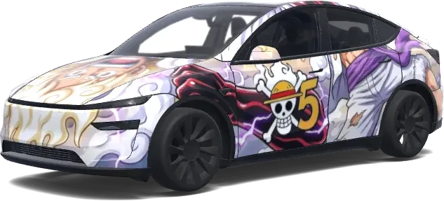 Envoltura de Luffy Gear 5 Haki – wrap para Tesla Model Y