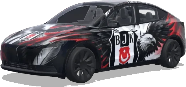 베식타스 독수리 로고 (Beşiktaş logolu kartal resimli.) – 테슬라 Model Y 랩핑