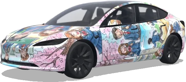 Manga Mitschüler Stil (漫画同级生的风格.) – Tesla Model 3 Wrap