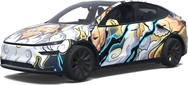 Wolkengetriebe Luffy – Tesla Model Y Wrap