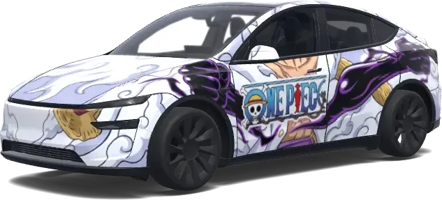 White Cloud Luffy Haki – Tesla Model Y wrap