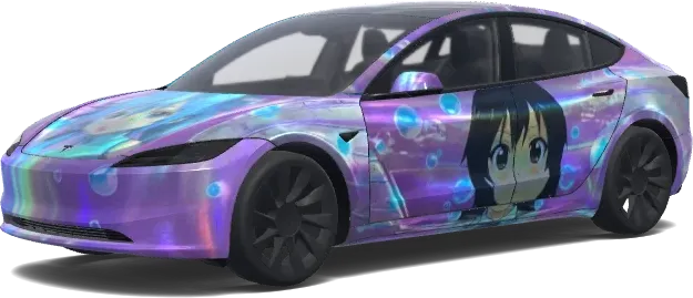 Purple Anime Dream – Tesla Model 3 wrap