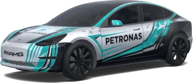 Mercedes AMG Petronas F1 (Mercedes Amg petronas F1.) – Tesla Model 3 Wrap