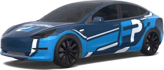 Vinilo FP Azul y Blanco – wrap para Tesla Model 3