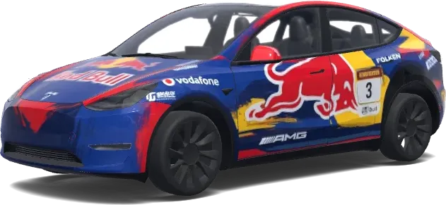 Red Bull Blue Vodafone Wrap – Tesla Model Y wrap