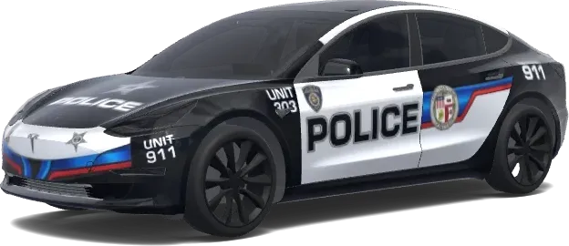 블랙 앤 화이트 경찰 순찰 – 테슬라 Model 3 랩핑