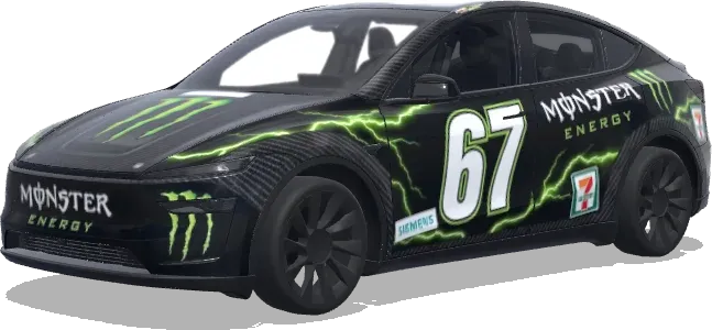 Matte Black Carbon NASCAR – Tesla Model Y wrap
