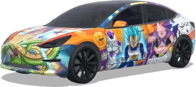 Dragon Ball Z (dragon ball z.) – Tesla Model 3 Wrap