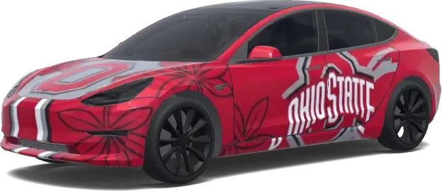 Ohio State Buckeyes (Ohio State Buckeyes remove the brown circles) – wrap para Tesla Model 3