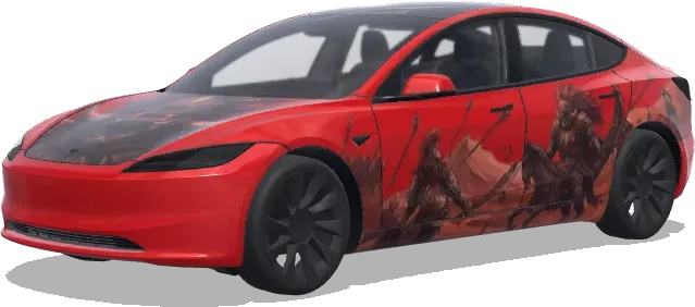Radahn Ultra Rot – Tesla Model 3 Wrap