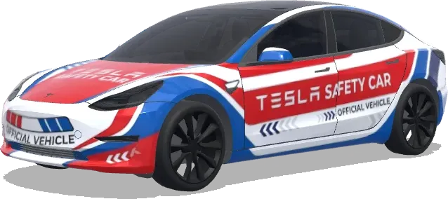 tesla safety car. – Tesla Model 3 wrap
