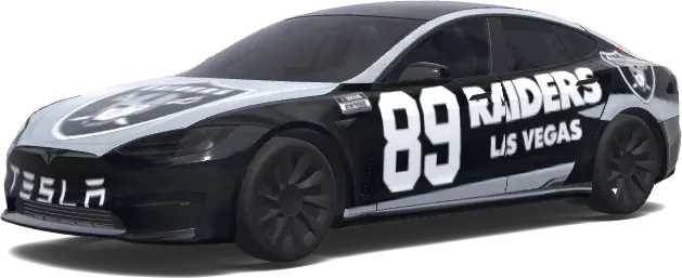 Raiders 89 schwarze Folierung – Tesla Model S Wrap