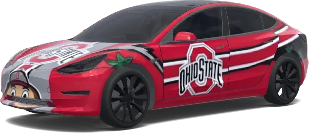 吉祥物翻轉灰底(flip the mascot around less grey area coverage) – 特斯拉 Model 3 塗裝