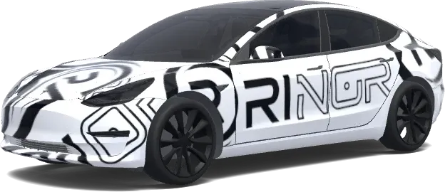 Rinor Black and White Wrap – Tesla Model 3 wrap