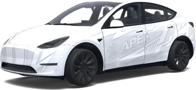 흰색 레이싱 래핑 – 테슬라 Model Y 랩핑