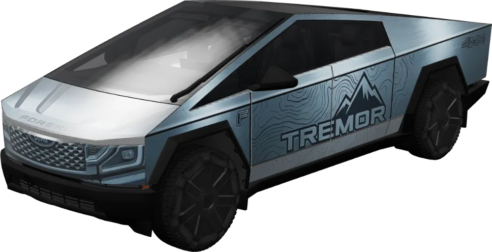 Топография дрожи (Tremor Topography) – оклейка Tesla Cybertruck