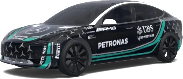梅赛德斯F1风格(I want a mercedes benz f1 car look.) – 特斯拉 Model 3 涂装