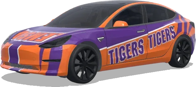Purple Tiger Power – Tesla Model 3 wrap