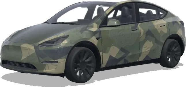 Satin Military Green – Tesla Model Y wrap