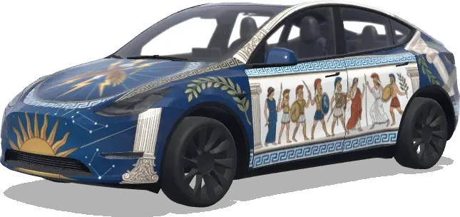 Griechisches Thema (Make a Greek themed car.) – Tesla Model Y Wrap