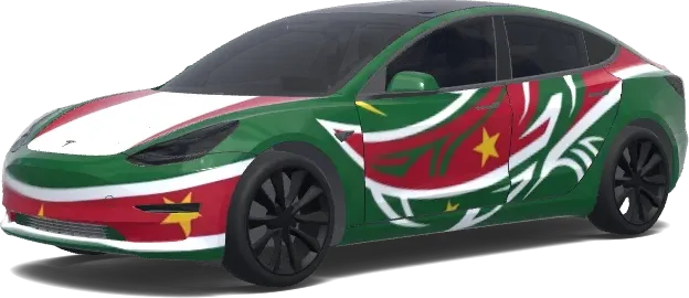 Suriname. – Tesla Model 3 wrap