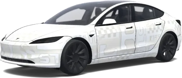 Tennessee Volunteers Weiß (Tennessee Volunteers. Colors: white.) – Tesla Model 3 Wrap