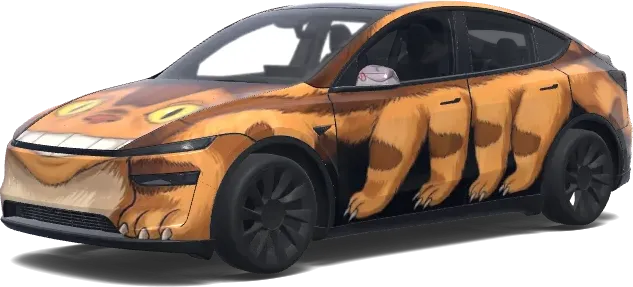 Grinning Catbus SUV – Tesla Model Y wrap