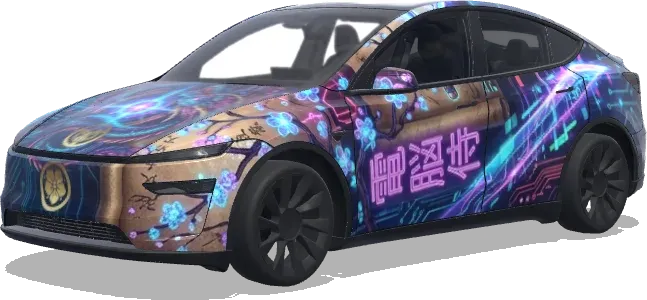 Киберсамурай (Cyber Samurai theme.) – оклейка Tesla Model Y