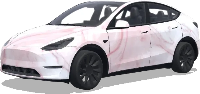 핑크 파스텔 화이트 마블 (pink pastels with white marble.) – 테슬라 Model Y 랩핑
