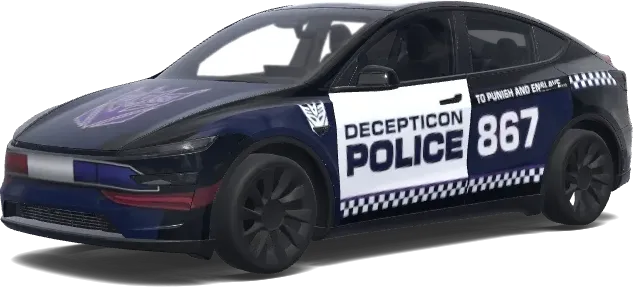 decepticon police car 867. – Tesla Model Y wrap