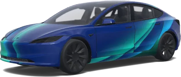 Azul Aurora – wrap para Tesla Model 3