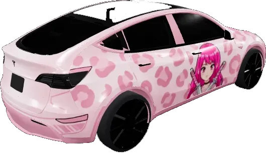 Pink Ninja Leopard – Tesla Model Y wrap