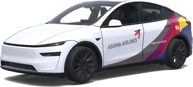 Tesla-Folierung im Asiana-Airlines-Design – Tesla Model Y Wrap