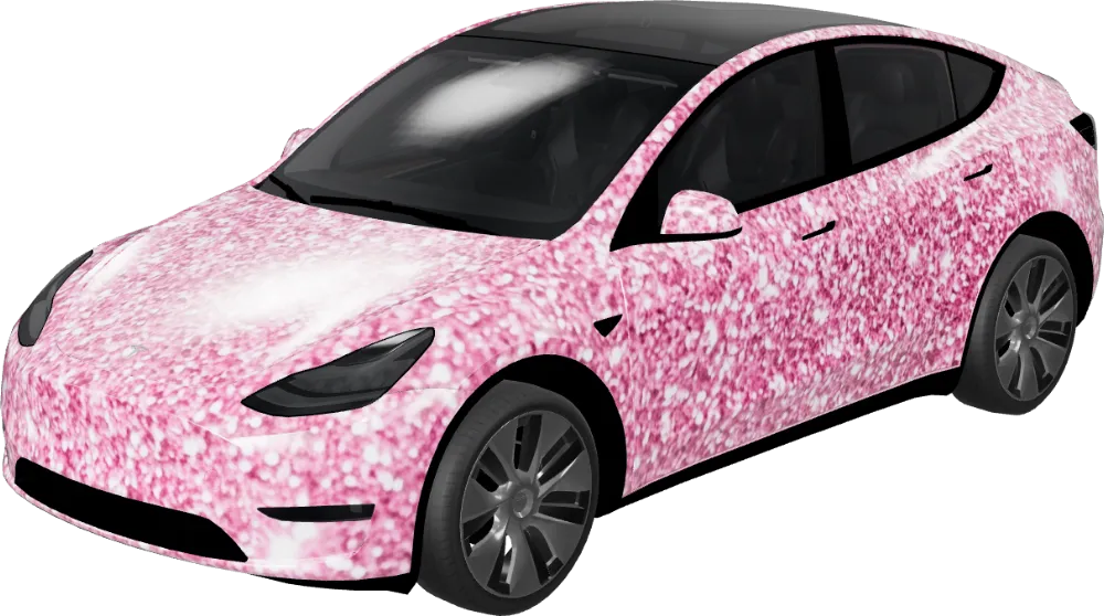 Pink Glitter Glam – Tesla Model Y wrap