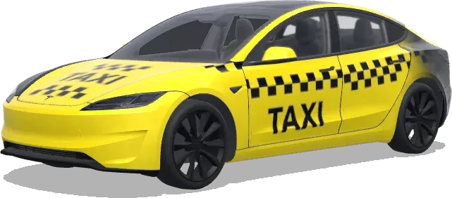 Futuristisches Gelbes Taxi – Tesla Model 3 Wrap